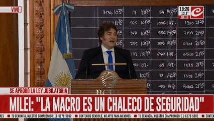 Javier Milei: "La macro economía es un chaleco de seguridad"