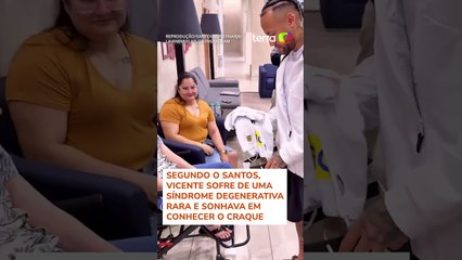 Neymar faz visita surpresa para criança santista com síndrome rara: 'Para sempre na memória' #shorts