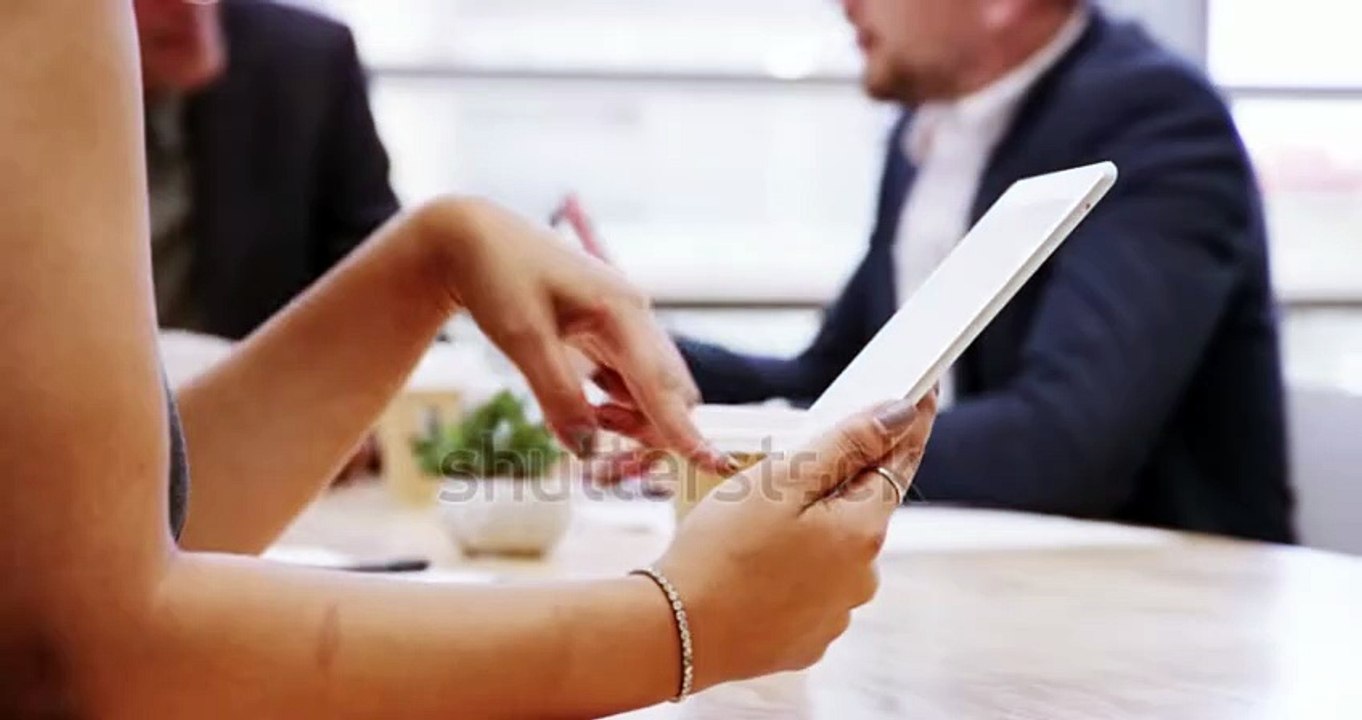 stock-footage-business-woman-hands-and-tablet-in-meeting-for-research-communication-or-networking-at-office