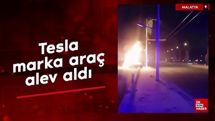 Malatya'da Tesla marka araç alev aldı: 2 hemşire yanarak can verdi