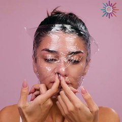 Trying the plastic wrap makeup hack 😮💄