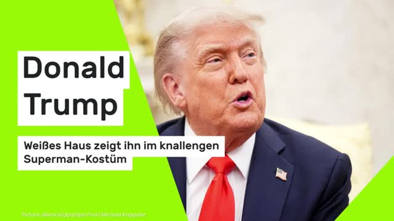 Donald Trump: Weißes Haus zeigt ihn im knallengen Superman-Kostüm