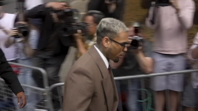 U.S. singer Chris Brown arrives at London court for hearing