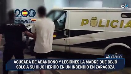 Acusada de abandono y lesiones la madre que dejó solo a su hijo herido en un incendio en Zaragoza