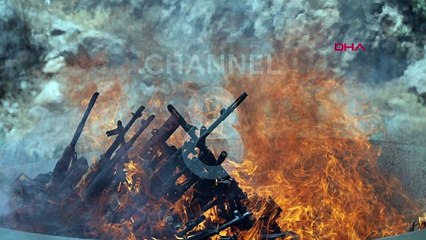 'Terörsüz Türkiye'de tarihi gün! PKK silahları kazanda yaktı... İşte ilk görüntüler