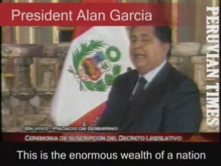 Peru President Garcia creates Environment Ministry