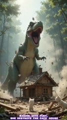 Angry Dinosaur Destroy Cat's House🏡💔 | Emotional Animated Story🐾