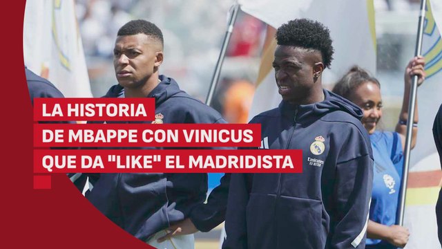 La felicitacion de Mbappe a Vini que da like el madridista