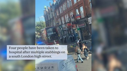 Four stabbed during knife brawl on busy south London high street