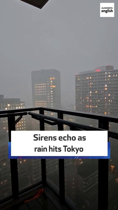 Sirens echo as rain hits Tokyo