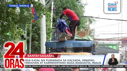 Mga iligal na pumarada sa kalsada, hinatak; tindahan at karinderyang nasa bangketa, inalis | 24 Oras
