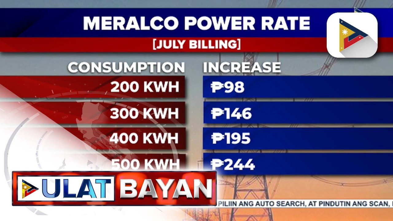 Singil ng Meralco, tataas ng P0.4883 KWH ngayong Hulyo