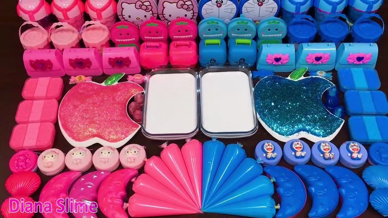 PINK vs BLUE ! Mixing Random into GLOSSY Slime ! Satisfying Slime