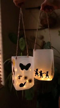 DIY Lanterns from Milk Jugs via: @sibsterCreate beautiful DIY lanterns to add a warm, inviting glow to your space. They're perfect for brightening up patios, gardens, or cozy corners indoors.
