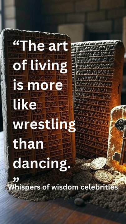 the art of living is more like wrestling than... I wisdom I motivation