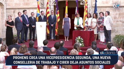 Prohens crea una vicepresidencia segunda, una nueva Conselleria de Trabajo y Cirer deja Asuntos Sociales