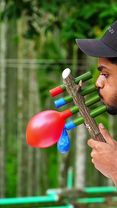 DIY Bamboo Creations with 4 Clour Balloone Slingshots #Bamboo #Slingshots #Bambooart