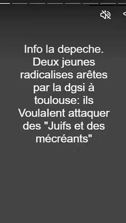 Info la depeche. Deux jeunes radicalises arêtes par la dgsi à toulouse ils VoulaIent attaquer des Juifs et des mécréants (1)