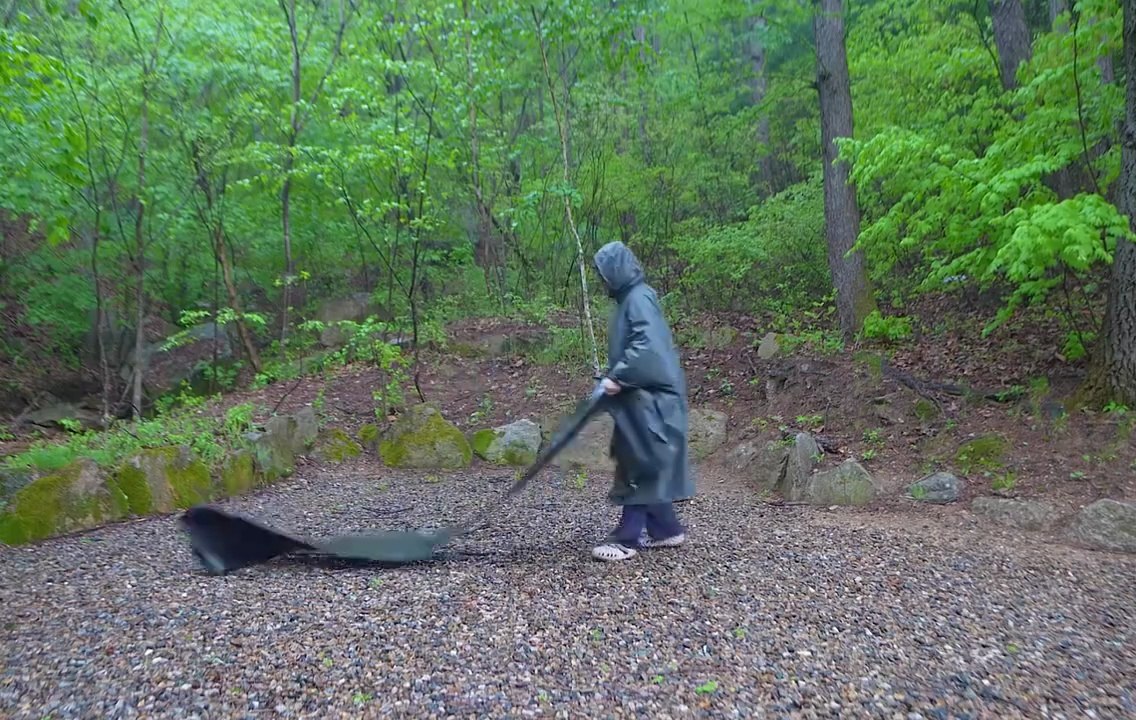 Camping in Heavy Rain☔️with 2-Room Inflatable Tent⚡️ Rain & Thunderstorms ASMR