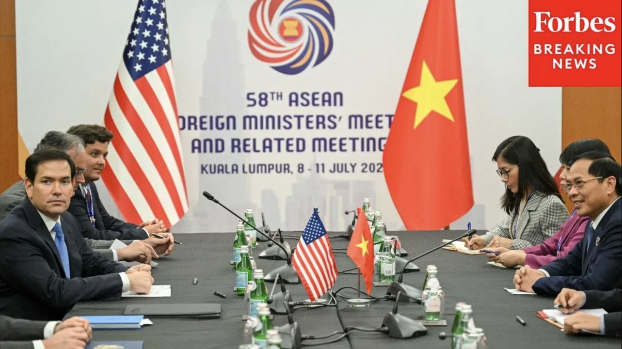 On Friday, Secretary of State Marco Rubio met with Vietnamese Foreign Minister Bui Thanh Son in Kuala Lampur, Malaysia amid trade negotiations.