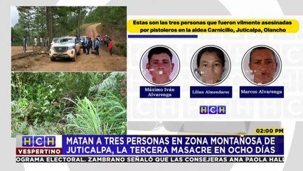¡Nueva masacre! Matan a tres personas en Juticalpa, Olancho
