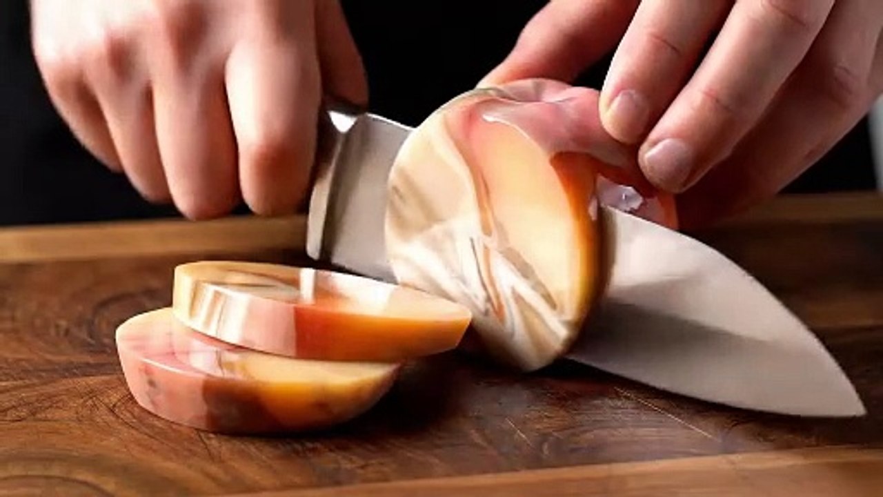 Slicing Marble Fruit!  #satisfying #asmr #asmrsounds #fruit