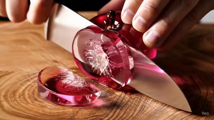 Cutting glass fruits  #satisfying #asmr #fruit #asmrsounds
