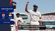 Memories 'more important' than getting on Lord's Honours Board - Bumrah