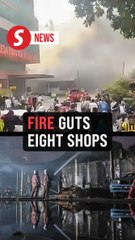 Eight shoplots, three cars destroyed in JB blaze