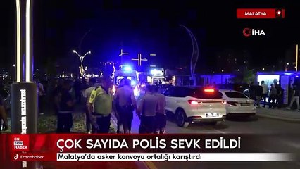 Malatya’da asker konvoyu ortalığı karıştırdı