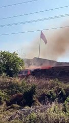 Makilik alanda yangın çıktı