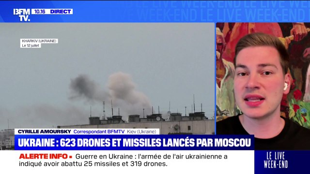 Ukraine : 623 drones et missiles lancés par Moscou - 12/07