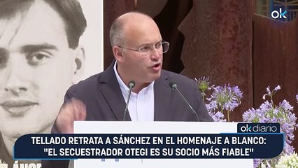 Tellado retrata a Sánchez en el homenaje a Blanco: "El secuestrador Otegi es su socio más fiable"
