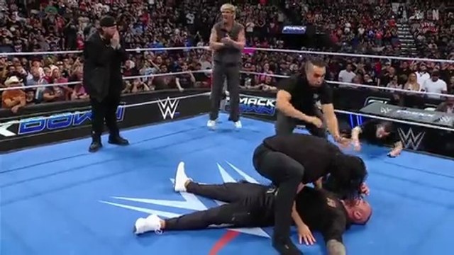 WWE Smack Down _ July 11, 2025 - Drew McIntyre knocks out Randy Orton attempting to save Jelly Roll from spiteful attack by Logan Paul