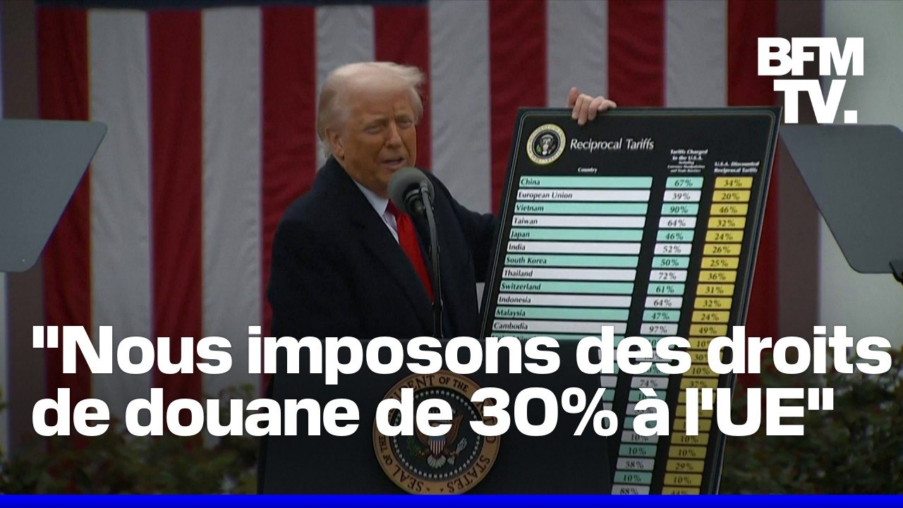 Donald Trump annonce 30% de droits de douane pour l'Union européenne à compter du 1er août