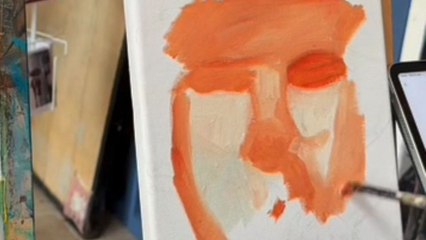 Artist bring to life a floral painting with a girl’s subtle expression