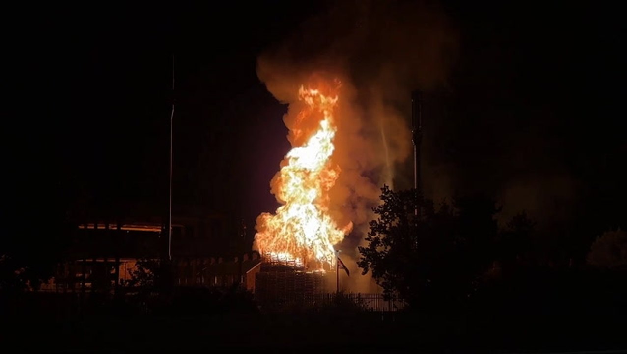 Watch: Eleventh Night bonfires lit across Northern Ireland