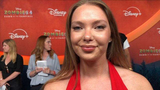 Emilia McCarthy and Kingston Foster, at the ZOMBIES 4: Dawn of the Vampires world premiere