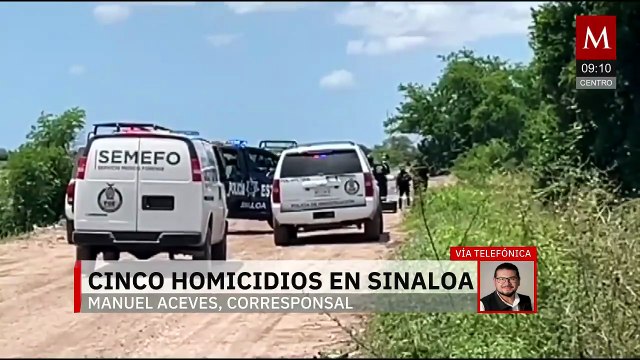 Jornada violenta en Sinaloa; se registran 5 homicidios