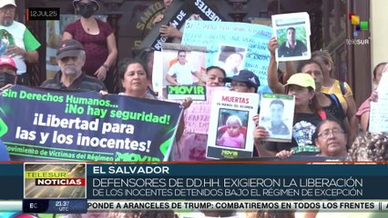 Protesta frente a catedral exige libertad de inocentes en El Salvador