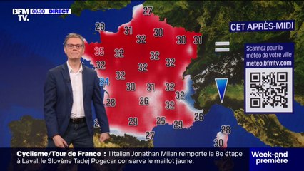 Quelques orages dans l'Ouest mais le soleil s'impose sur tout le territoire, avec des températures comprises entre 24°C et 35°C... La météo de ce dimanche 13 juillet
