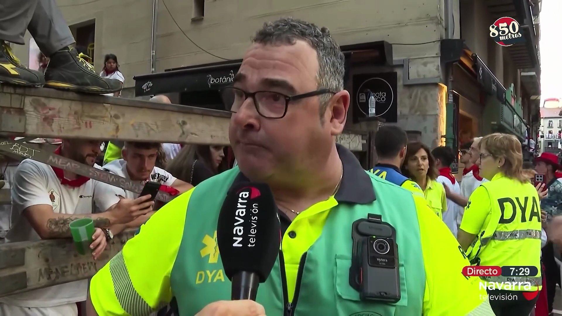 DYA Navarra presta servicio cada mañana en los encierros