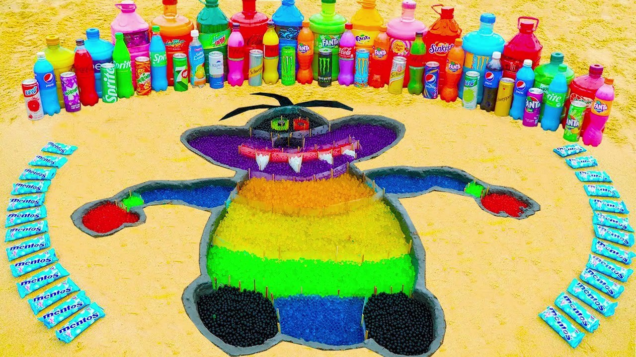 How to make Rainbow Cockroaches in Oggy with Orbeez, Big Coca-Cola, Fanta vs Mentos & Popular Sodas