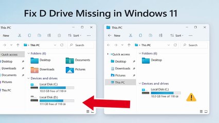 Fix D, E, F Drive Missing in Windows 11 / 10 / 8 / 7 | 6 Proven Methods! ✔️