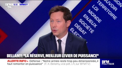 François-Xavier Bellamy (vice-président LR) estime que "la réserve est le meilleur levier pour une montée en puissance de nos armées"