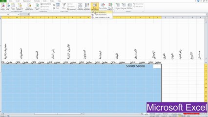 تحديد شروط لإدخال البيانات ورسالة الخطأ في الاكسيل