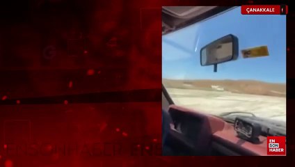 Gökçeada'da tuz gölünde arazi aracıyla drift yaptı