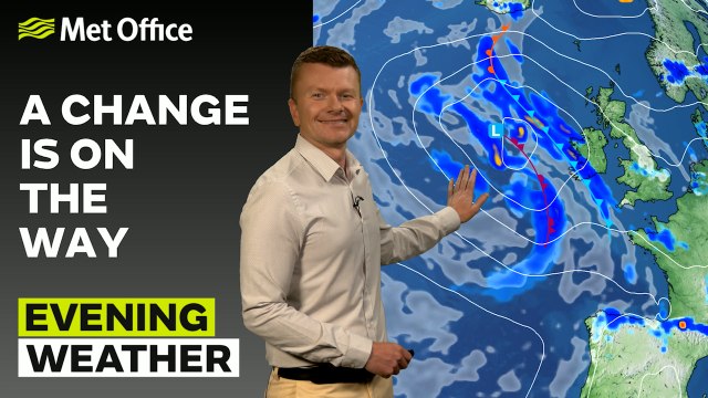 Met Office Evening Weather Forecast 13/07/2025 - Showery rain moving in from the west