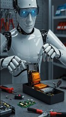 AI Robot Fixes Batteries 🔋🤖 | Powering the Village with Intelligence!