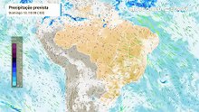 Domingo, 13 de junho: precipitação e nebulosidade